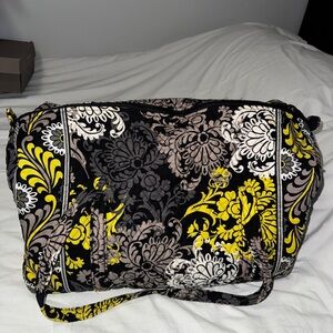 Vera Bradley Black and Yellow Floral Travel Bag